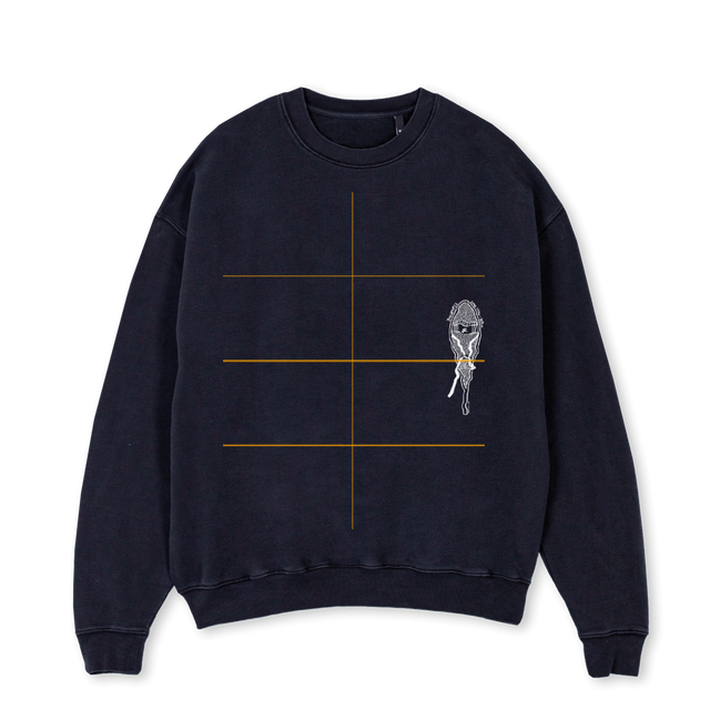 RAQUETTE Vintage Black Oversized Crewneck Sweater.