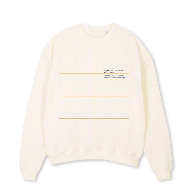PULLCREME Cream Oversized Crewneck Sweater.