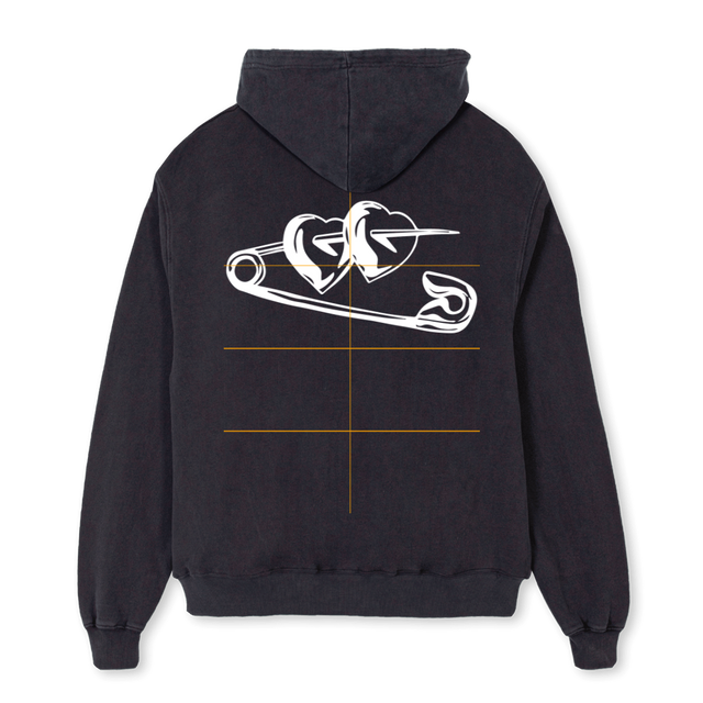 REOOBHEAVYVA Vintage Black Oversized Zipped Hoodie.