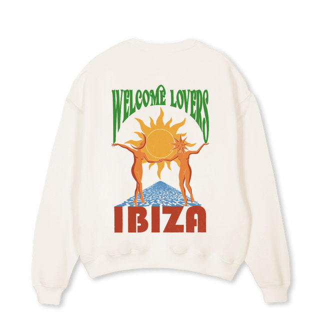 IBIZASWEAT Vintage White Oversized Crewneck Sweater.