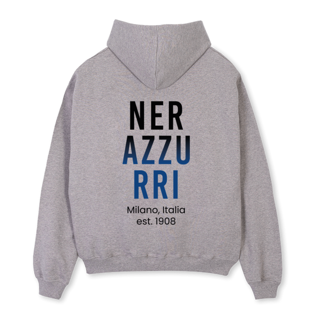 NERAZZURRIHOODIEONE Grey Marl Oversized Hoodie.