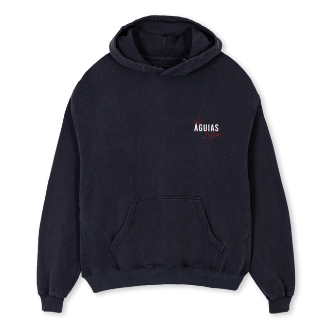 AGUIASHOODIEONE Vintage Black Oversized Hoodie.