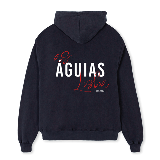 AGUIASHOODIEONE Vintage Black Oversized Hoodie.