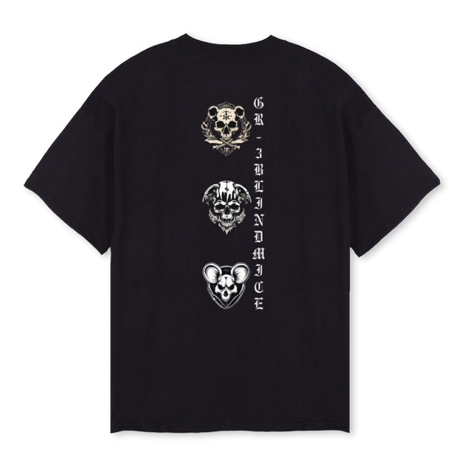 THREEBLINDMICE Black Oversized Tee.