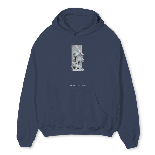 HERCULESNAVYFINALE Navy Blue Oversized Hoodie.
