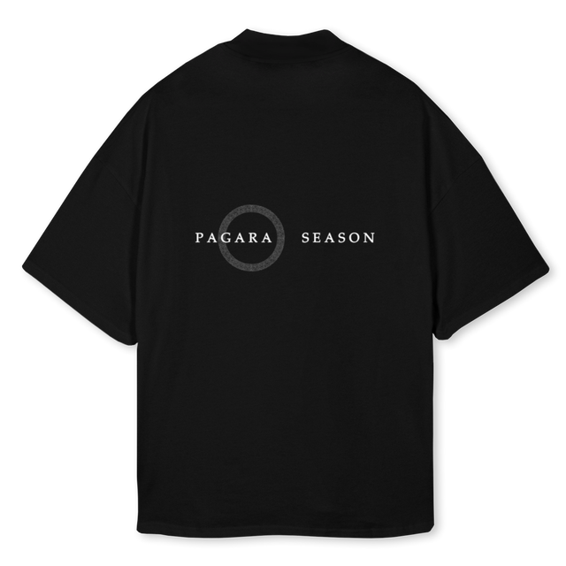 HERACLESTRIAD Black Oversized Mock Neck Tee.