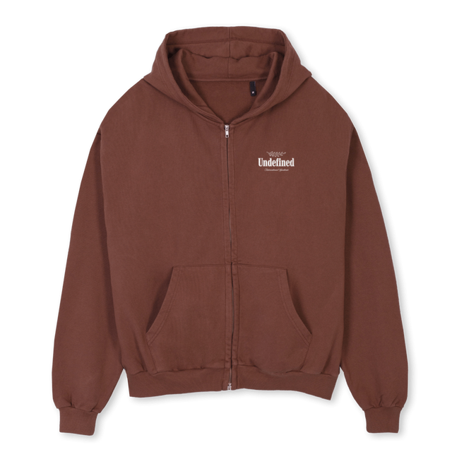 INTERNATIONALSYND Vintage Brown Oversized Zipped Hoodie.