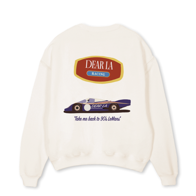 DLA Vintage White Oversized Crewneck Sweater.