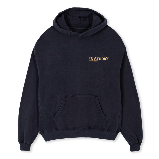FSSHOODIEVNTGEBBEIGE Vintage Black Oversized Hoodie.