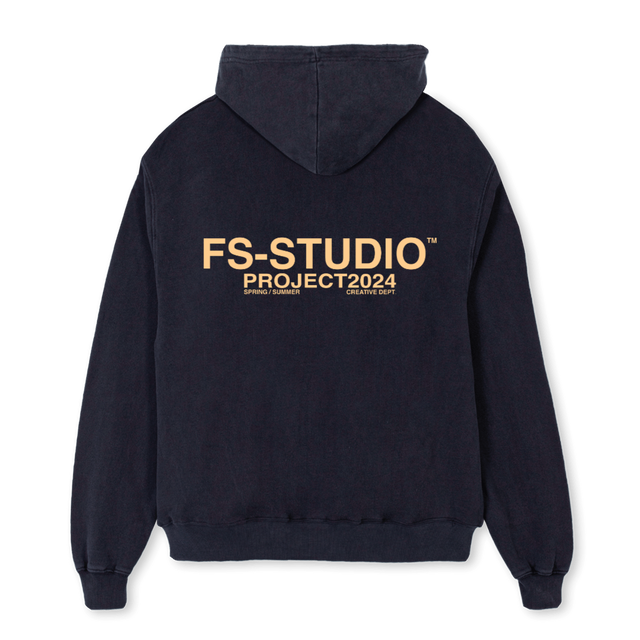 FSSHOODIEVNTGEBBEIGE Vintage Black Oversized Hoodie.