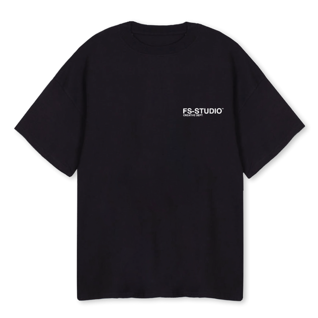 FSSTEEBLACKWHITE Black Oversized Tee.