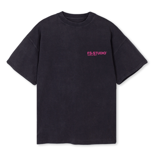 FSSTEEVTNGEBLACKPINK Vintage Black Oversized Tee.