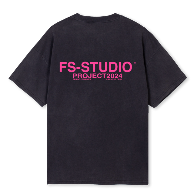 FSSTEEVTNGEBLACKPINK Vintage Black Oversized Tee.