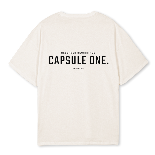 THREADB Vintage White Oversized Tee.