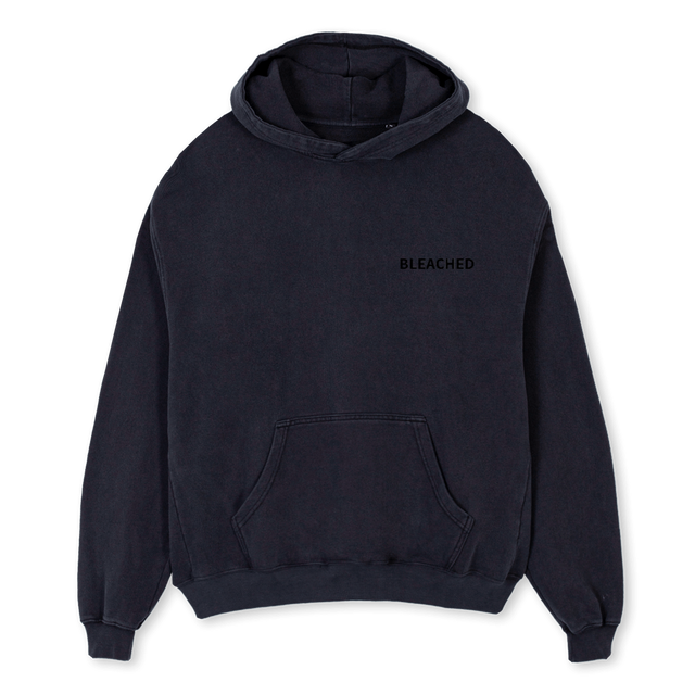 BLEACHEDHOOD Vintage Black Oversized Hoodie.