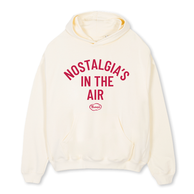 NOSTALGIASINTHEAIR Cream Oversized Hoodie.