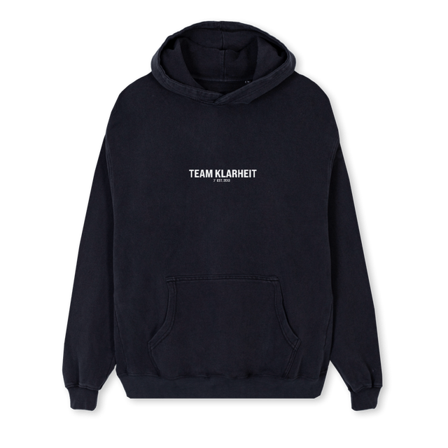 TEAMKLARHEITREG Vintage Black Regular Hoodie.
