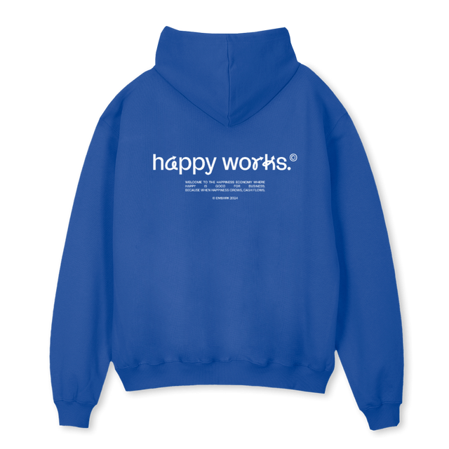EMBFLOWBLUE Cobalt Blue Oversized Hoodie.