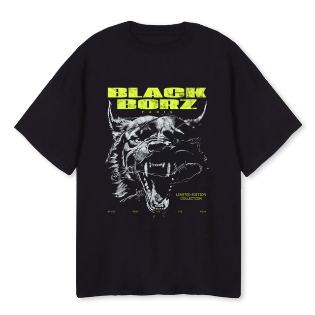 BLACKBORZ Black Oversized Tee.