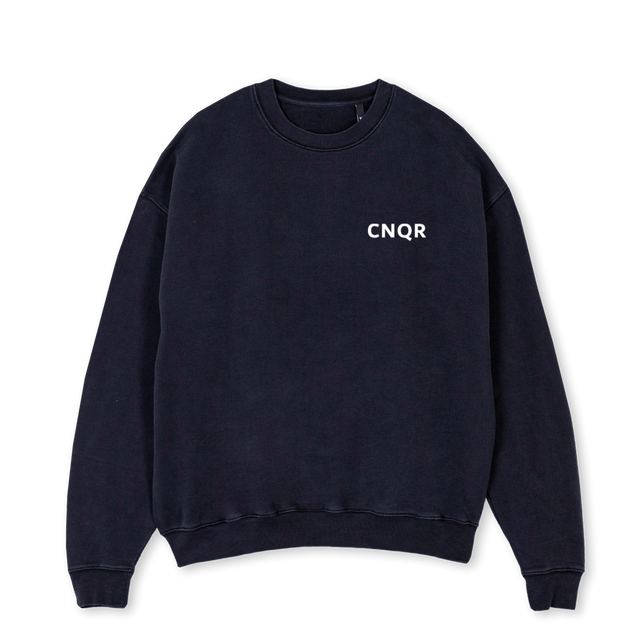 NRFTWTHREE Vintage Black Oversized Crewneck Sweater.