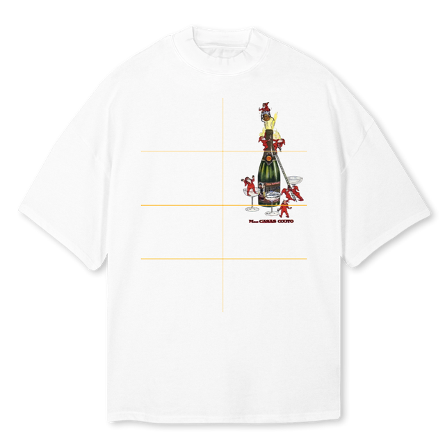 PRUEBAASTURANICA White Oversized Mock Neck Tee.