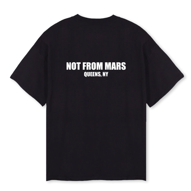 NOTFROMMARSTRUEBLACK Black Oversized Tee.