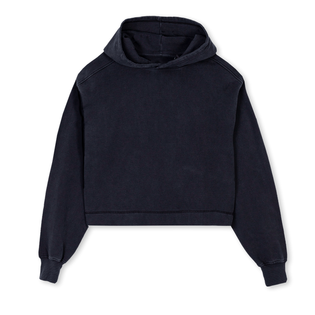 STELLAVINTAGEBLACK Vintage Black Cropped Hoodie.