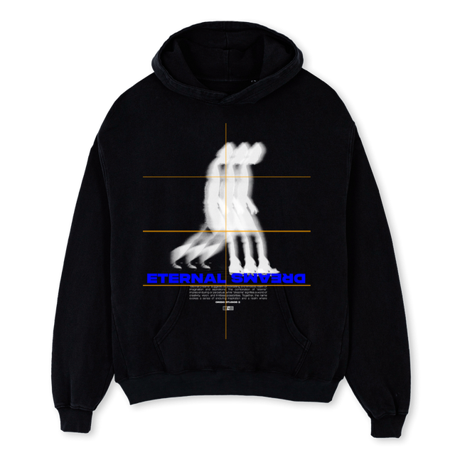 ETERNALDREAMSHOODIE Black Oversized Hoodie.