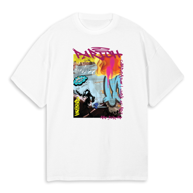 BLESSEDBURGWHT White Oversized Tee.