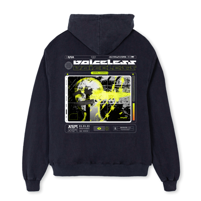 SECONDVBHD Vintage Black Oversized Hoodie.
