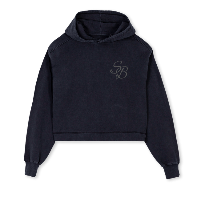 SB2 Vintage Black Cropped Hoodie.