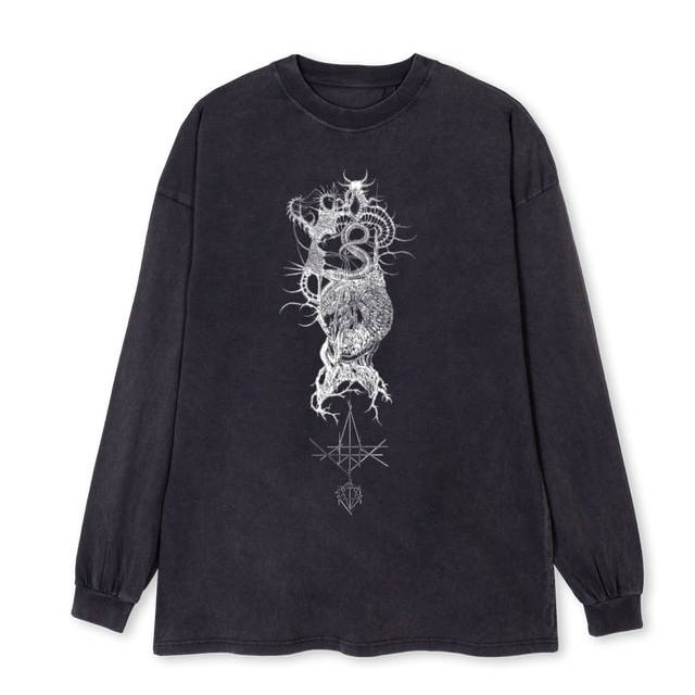 DNRUHAIL Vintage Black Oversized LS Tee.