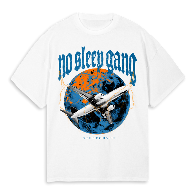 WHITEBLUEORANGE White Oversized Tee.