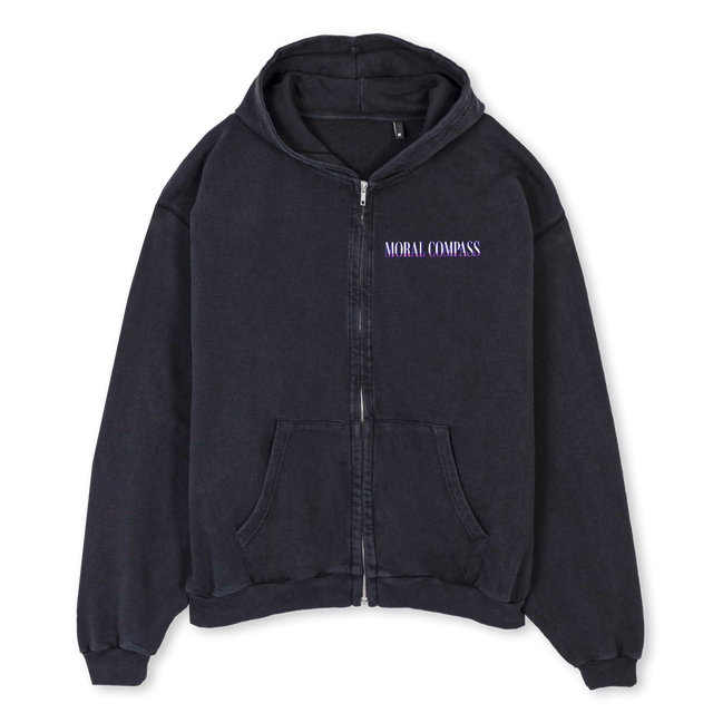 MCVINTAGEWINE Vintage Black Oversized Zipped Hoodie.