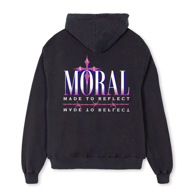 MCVINTAGEWINE Vintage Black Oversized Zipped Hoodie.