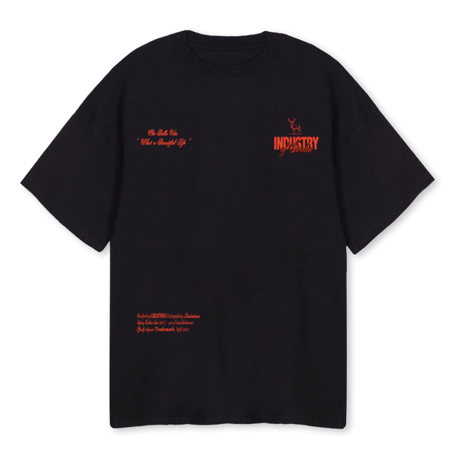 BELLAVITA1 Black Oversized Tee.