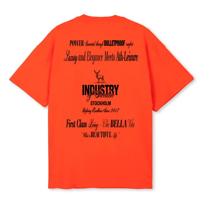 BELLAVITA2 Hot Orange Oversized Tee.