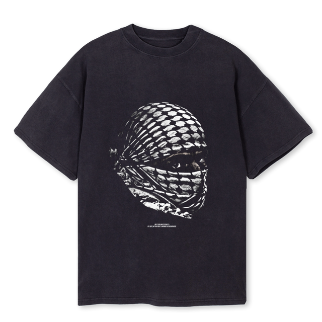 KUFIYEHB Vintage Black Oversized Tee.