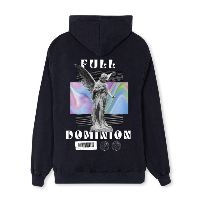 DOMINIONHOODIEBLACK Vintage Black Regular Hoodie.