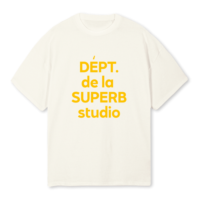 DEPTSUPSTUCREAML Cream Oversized Tee.