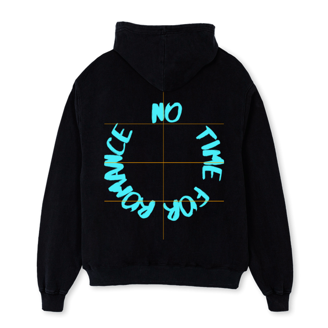 HOODIELAST Black Oversized Zipped Hoodie.