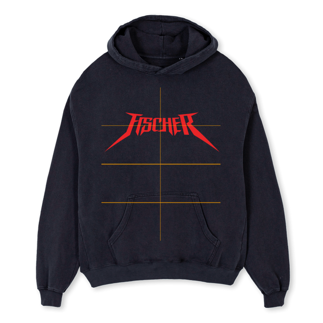 DCFISCHERROCK Vintage Black Oversized Hoodie.
