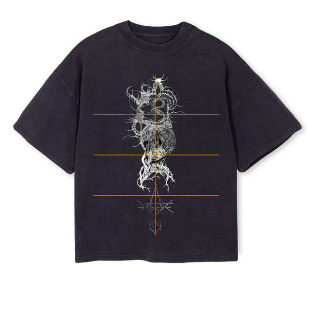 DNRUTWO Vintage Black Oversized Boxy Tee.