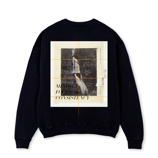 MINDSETBETTERBLACK Black Oversized Crewneck Sweater.