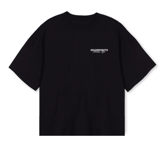 DREAMSDPTGY Black Oversized Boxy Tee.