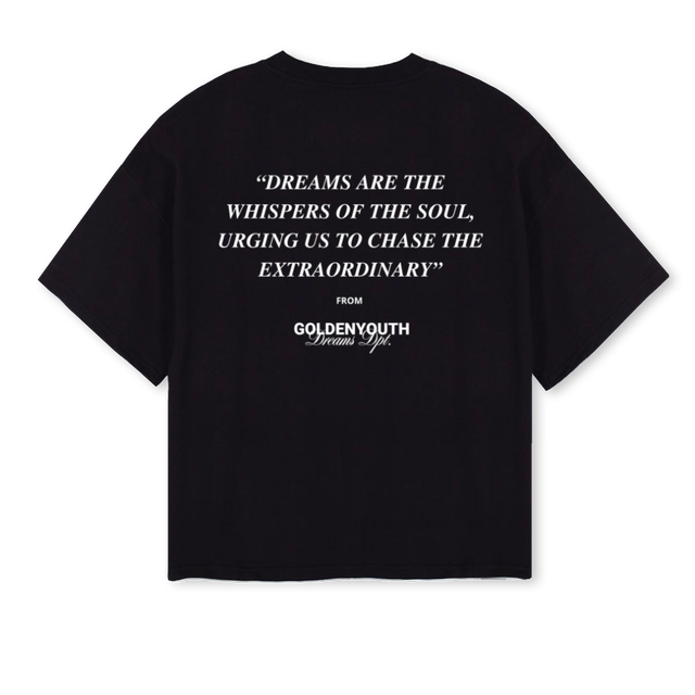 DREAMSDPTGY Black Oversized Boxy Tee.