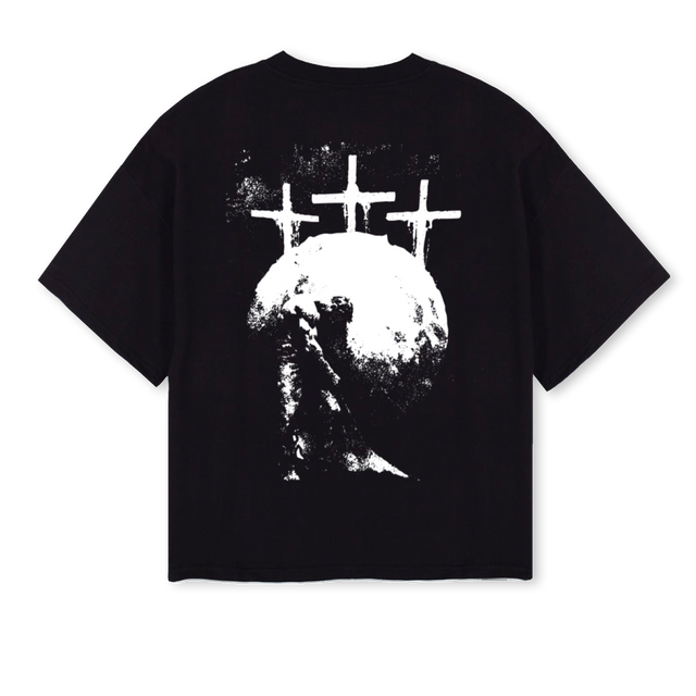 GLOBETSHIRT Black Oversized Boxy Tee.