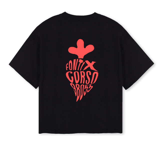 CORSO Black Oversized Boxy Tee.