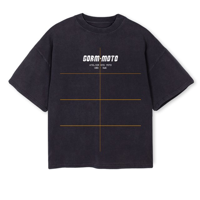 DISTRESSEDONE Vintage Black Oversized Boxy Tee.