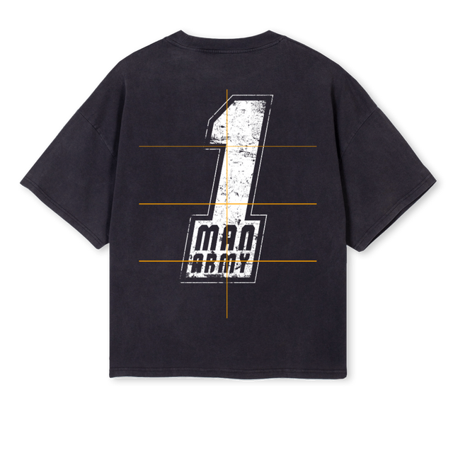 DISTRESSEDONE Vintage Black Oversized Boxy Tee.